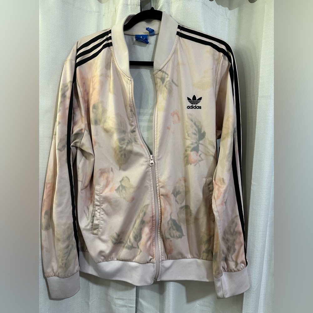 ADIDAS pink with roses jacket
